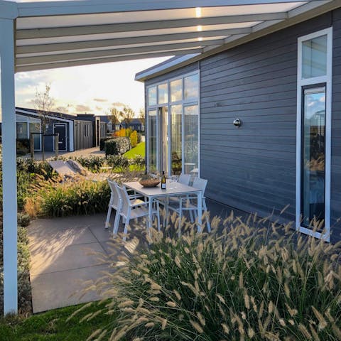 Look forward to alfresco dining on your covered terrace