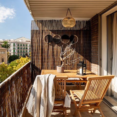 While away the evenings on the private balcony, soaking up the city views