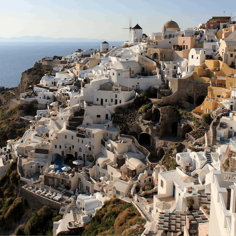 Sip cocktails in beautiful Santorini