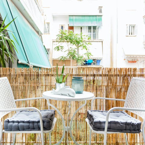 Spend lazy mornings listening to the hum of the city from the balcony