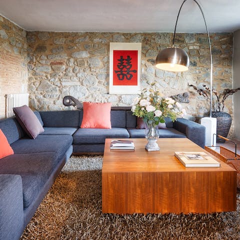 Relax in the stylish living space after a day exploring