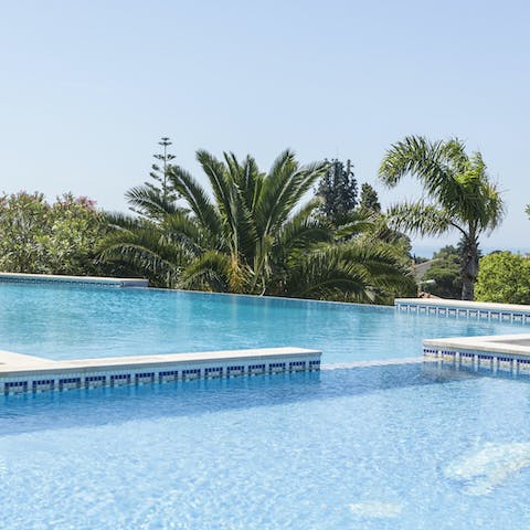 Cool off in the communal infinity pool