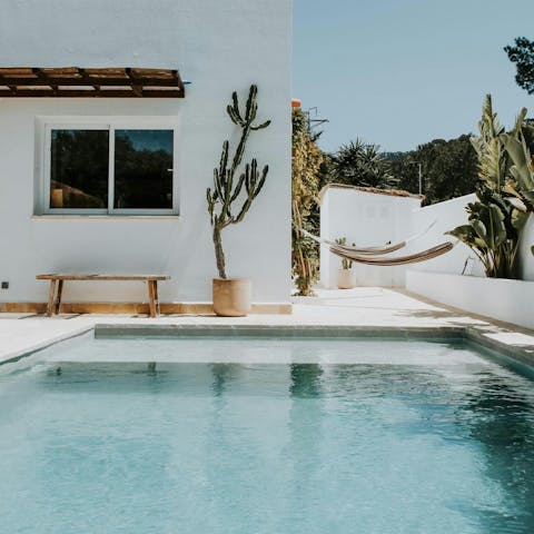 Swap a dip in the sea for a swim in the private swimming pool