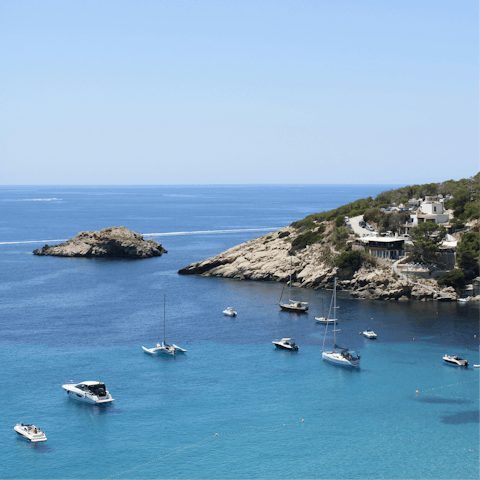 Enjoy a day by the coast – Cala Vedella is a five-minute drive away