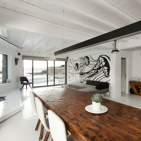 Bring in a private chef to serve up familial feasts at the rustic dining table