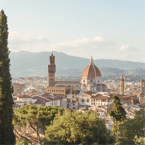 Hop in the car and head over to the Cradle of the Renaissance – or Florence – in thirty minutes