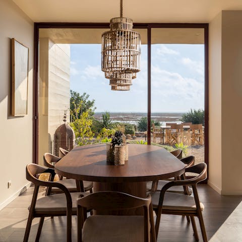 Enjoy your morning coffee with a beautiful view on the horizon