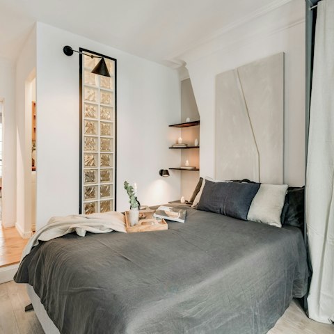 Enjoy a blissful sleep in the serene bedroom