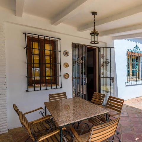 Serve up some Spanish tapas at the alfresco dining area