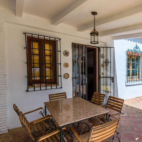 Serve up some Spanish tapas at the alfresco dining area