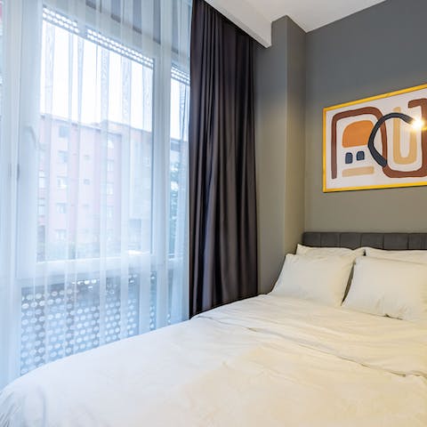 Wake up after a restful sleep and open the curtains to let in a beautiful natural light
