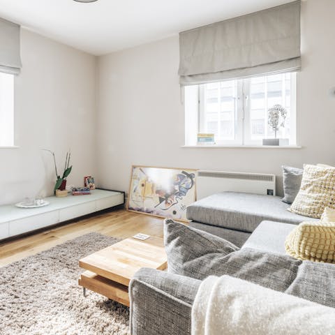 Kick back and relax in the bright and comfy living room