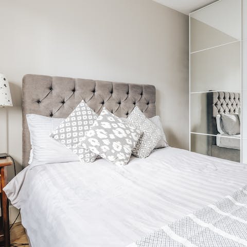 Get a restful night's sleep in the comfy bedroom