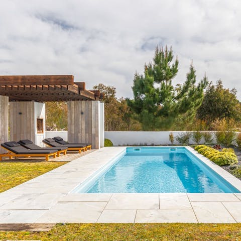Enjoy a few leisurely lengths of the private pool