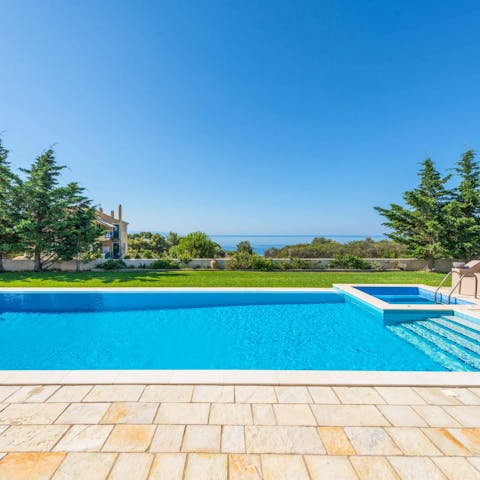 Cool off from the Greek sun in the private pool