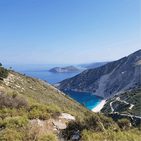 Explore Kefalonia, including the nearby beautiful beaches of Ai Helis and Avithos