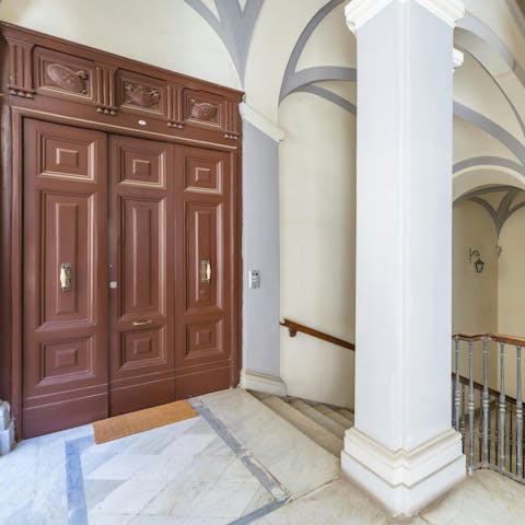 Admire the features of this converted historic building
