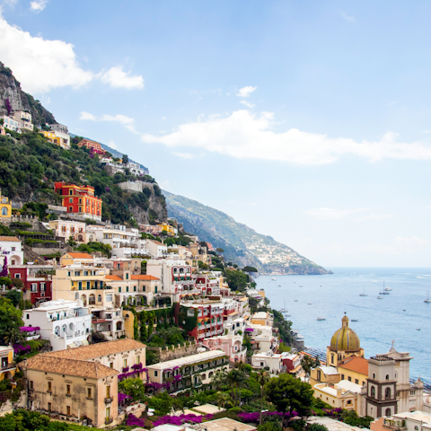 Take a day trip to Positano, a twenty-minute drive away