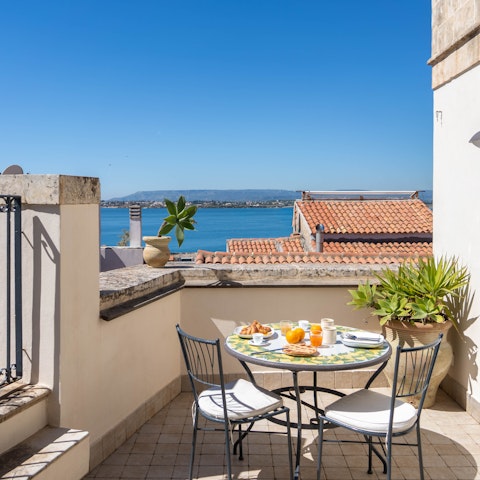 Admire the sea views from the terrace