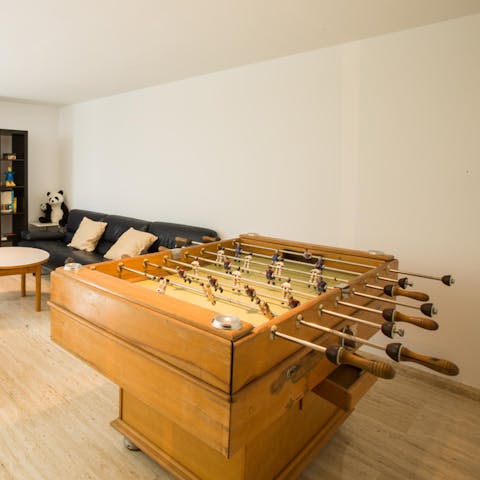 Challenge your guests to a game of table football