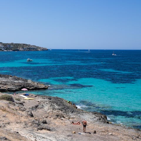 Stay just fifty metres away from the water's edge at Son Veri