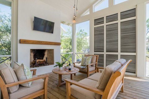 Gather outdoors for relaxed drinks in any season