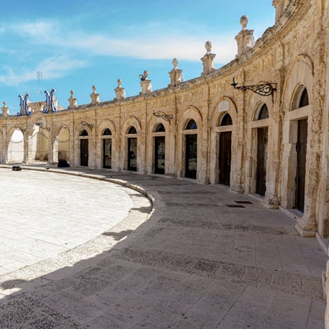 Explore the historical centre of Ispica, a seventeen-minute drive away
