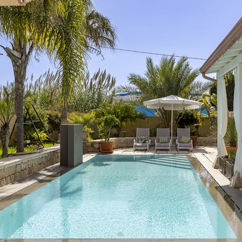 Cool off in the private pool
