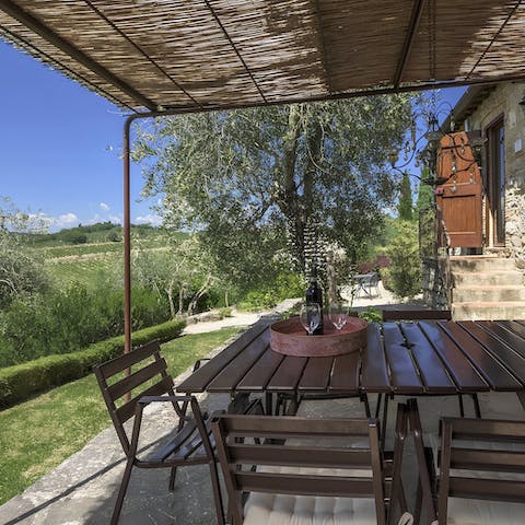 Serve up some Italian culinary treats at the alfresco dining area