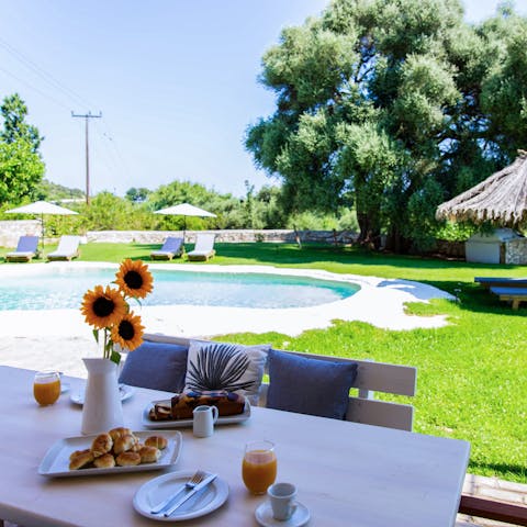 Following a morning dip, enjoy a leisurely poolside breakfast