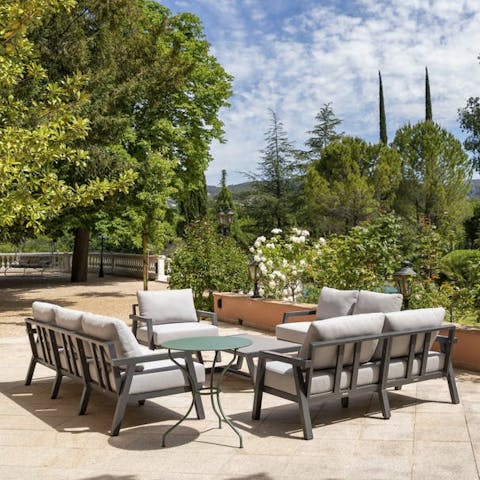 Admire countryside views while sipping a glass of local wine