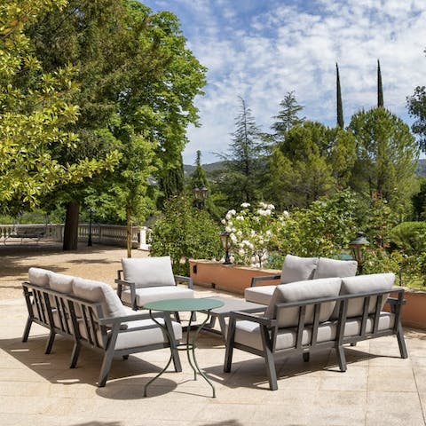 Admire countryside views while sipping a glass of local wine
