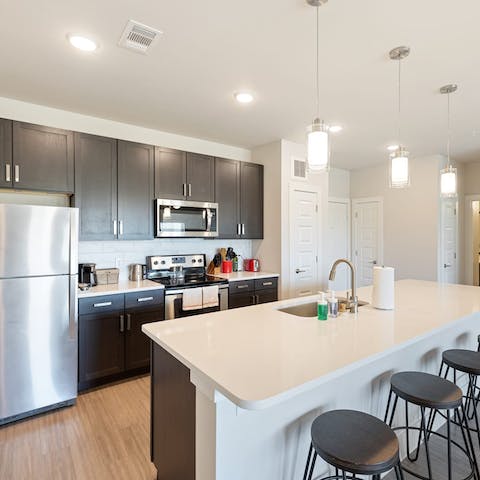 Cook up a satisfying breakfast before exploring the city