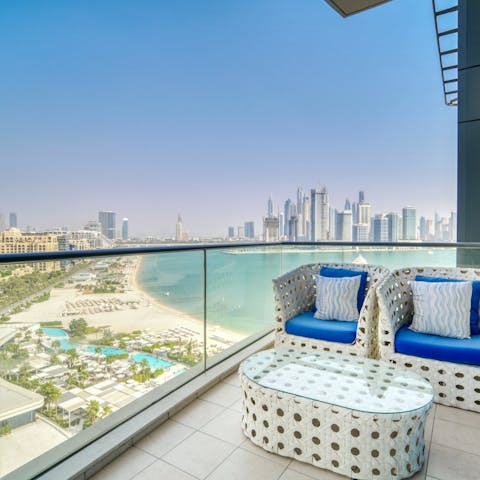 Look out across the coast from the apartment's balcony