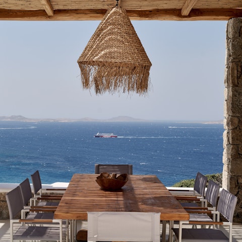 Enjoy alfresco meals on the terrace with a side of sea breeze