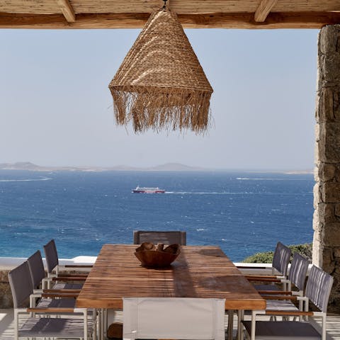 Enjoy alfresco meals on the terrace with a side of sea breeze