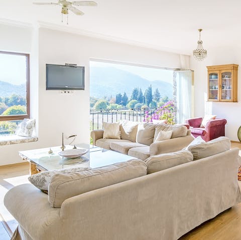 Take solace from the mid-day Turkish sun and relax in your cosy living room, forever enjoying the pretty scenery