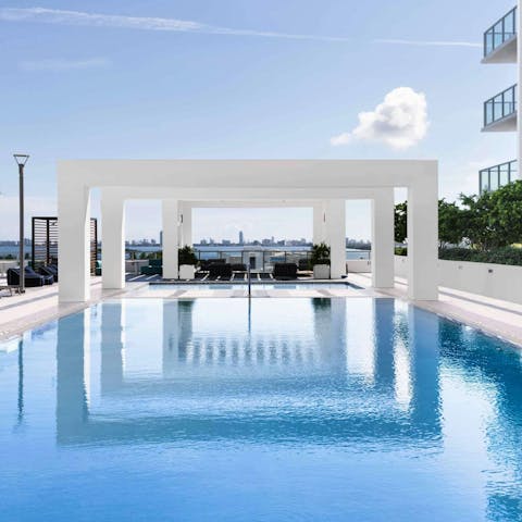 Head to the communal pool for a refreshing swim