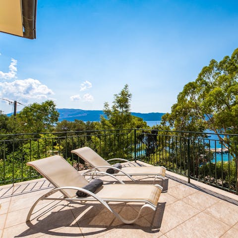 Laze the day away in the sun with loungers on the terrace