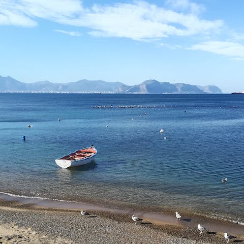Pack your suncream and beach towel and walk the short 50 metres to the Blue Flag beach of Santa Maria del Focallo