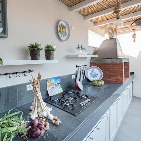 Make use of the fresh local produce and cook up a storm in your traditional outdoor kitchen