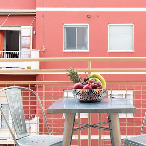 Unwind on one of two balconies