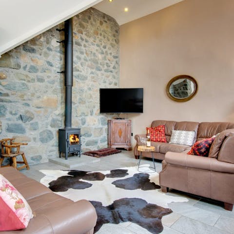 Light the fire and feel a wonderful sense of relaxation in the living room