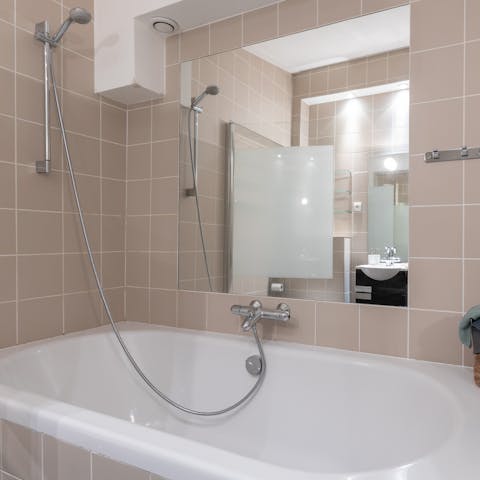Relax after a long day of sightseeing with a piping hot bath