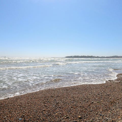 Spend the day on the beach opposite