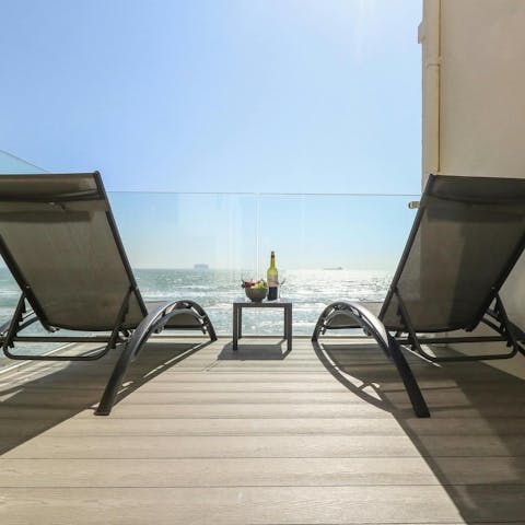 Listen to the sound of the waves from the private terrace
