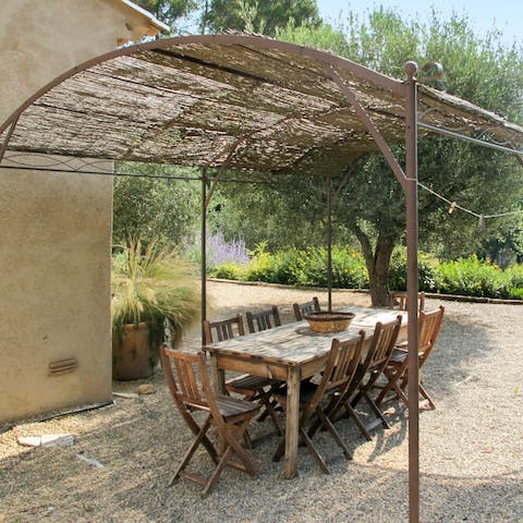 Serve up some French culinary delights at the alfresco dining area