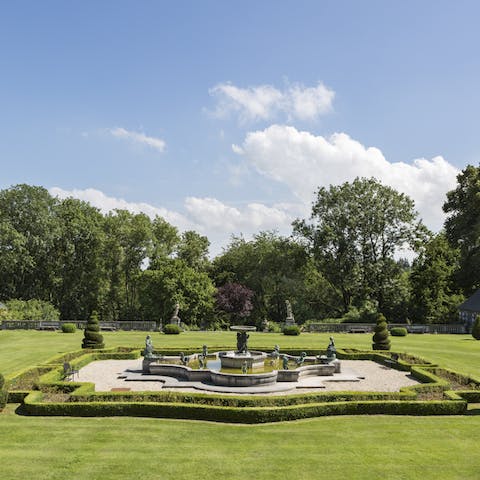 Walk in the the manicured gardens