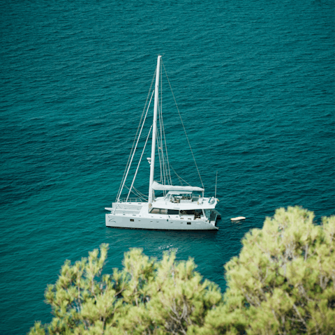 Set sail from one of the nearby beaches – your host can arrange a private yacht for the day