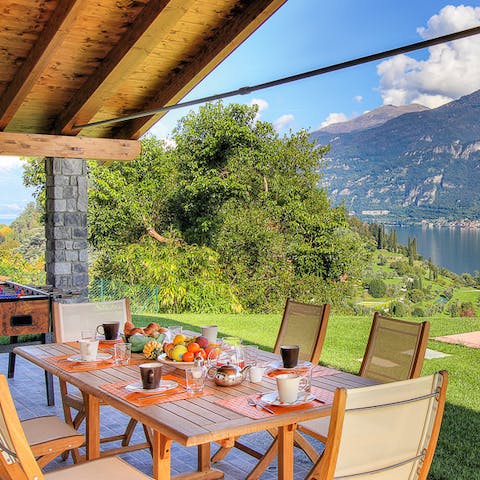 Gather around the dining table for fresh barbecue dinners of local produce